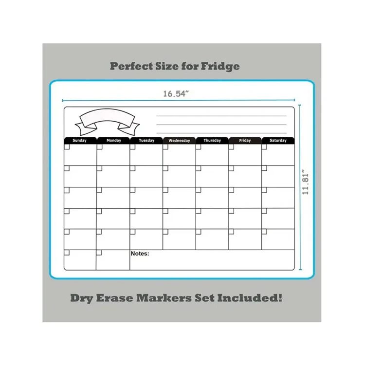 Recording Schedule Whiteboard Monthly Planner Magnet Custom Magnetic Dry Erase Calendar For Fridge