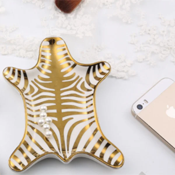 Personalized Decorative Ceramic Zebra Animal Jewelry Dish For Gifts