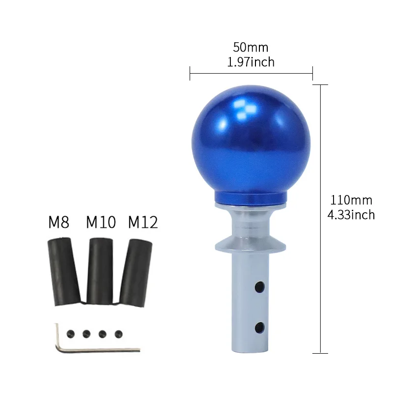 The new car modified ball long rod rod gear, aluminum alloy extended rod blue silver head gear for  Mustang