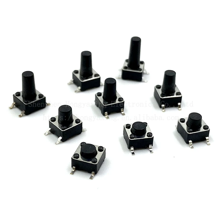 PCB chip touch switch 6 * 6 * 4.3/5/6/7/8/9/10/12MM common four pin key button crimping SMD switch