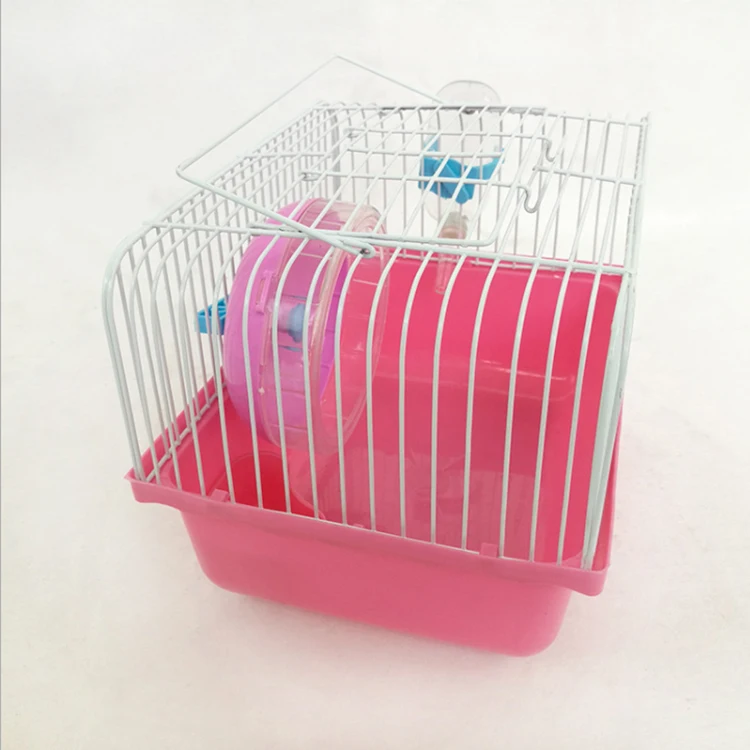 
Pink hamster cag cheap price small mini pet cage for squirrel gerbil ferret chinchilla sugar glider hedgehog with water feeder 