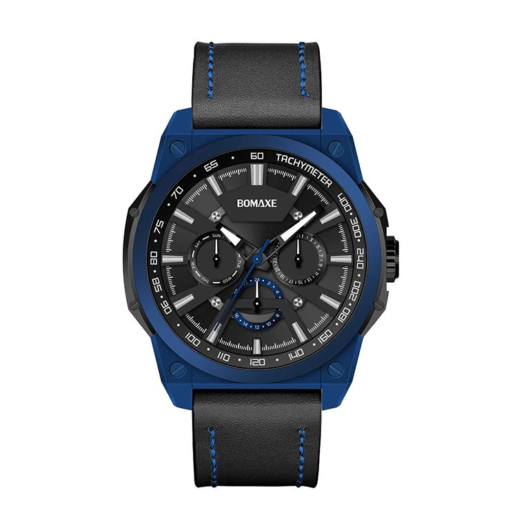 BOMAXE 2022 Best Selling Brand Your Own Leather Luxury High Quality Stainless Steel Business Buy Men Quartz Watch