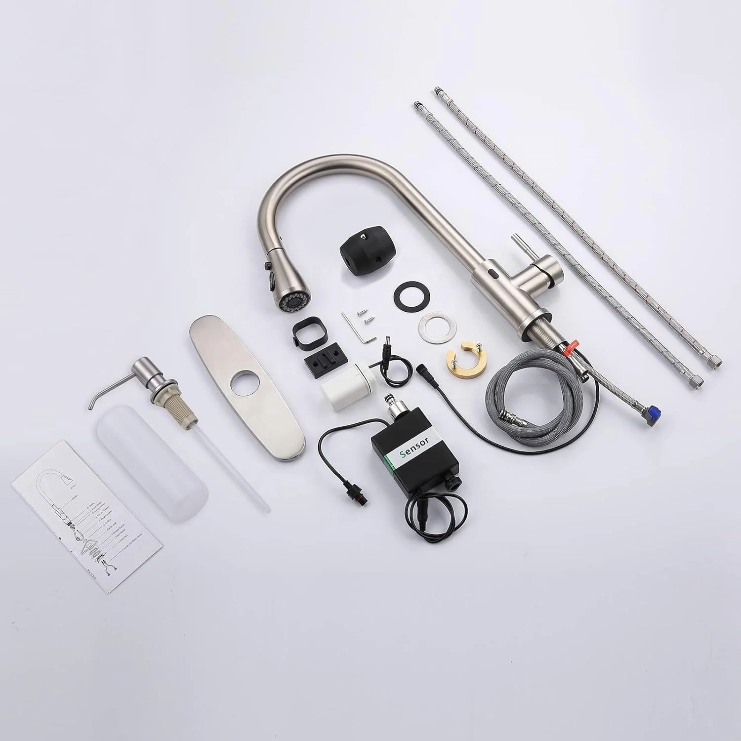 304 stainless steel Kitchen Faucet with Pull Down Sprayer Motion Sensor Kitchen Faucet with Kitchen Soap Dispenser