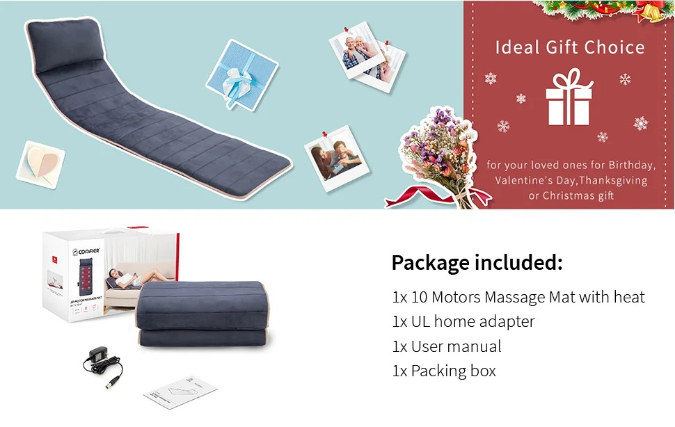 Comfier Hot Sales Full Body mattress With Heat/vibtation massage mat