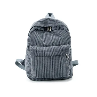Simple Casual Travel Hiking Custom Unisex Boys Girls Mochila Primary Students Book Bag College Backpack Corduroy School Bag