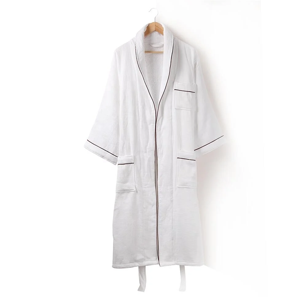 Wholesale Bathrobes Double Layer Waffle Cotton Bathrobe Hotel Luxury Bathrobe For Men Women