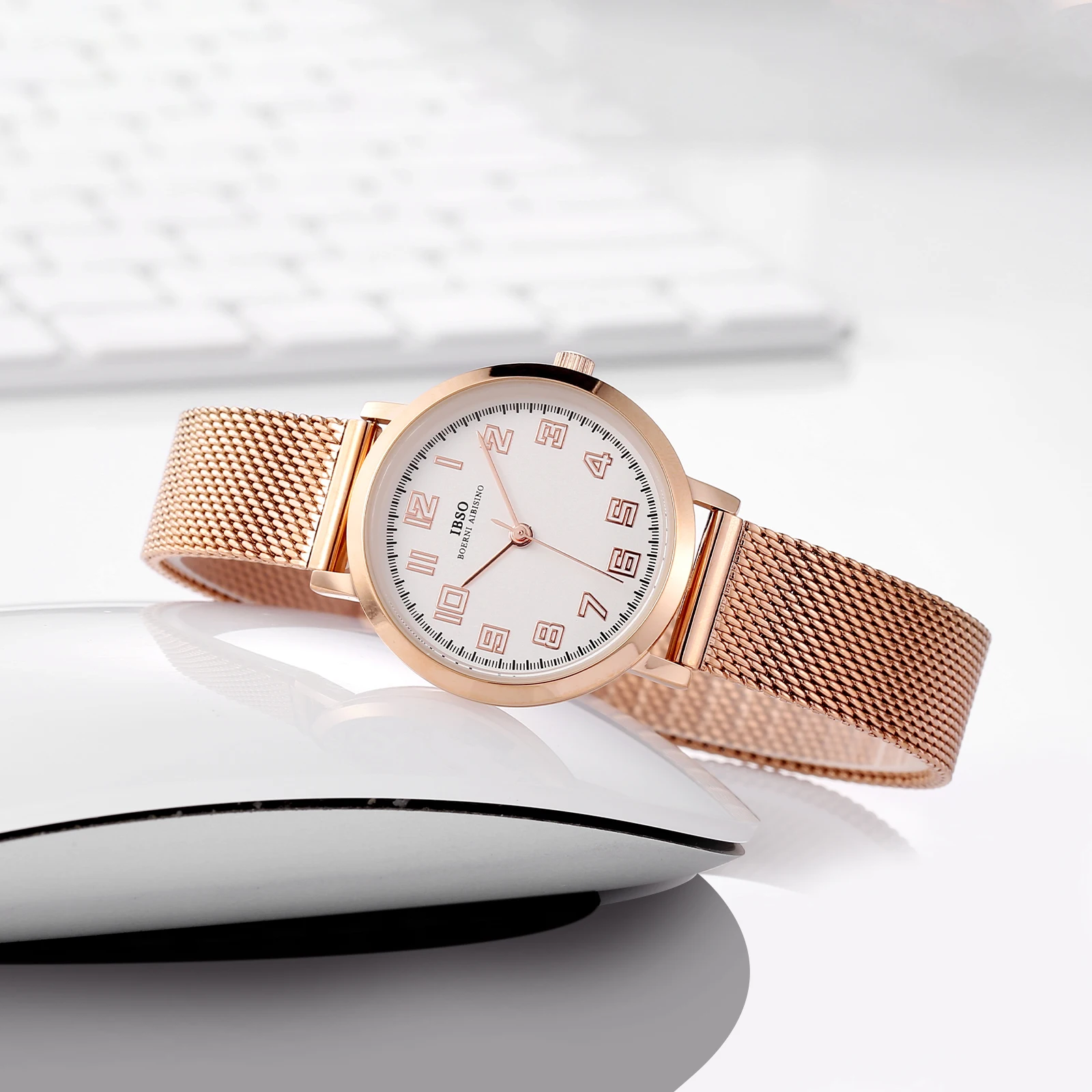 IBSO 2024 New Luxury Japanese Movement Quartz Watch Business Fashion Style Stainless Steel 30mm 9mm Alloy Limited Edition Seiko