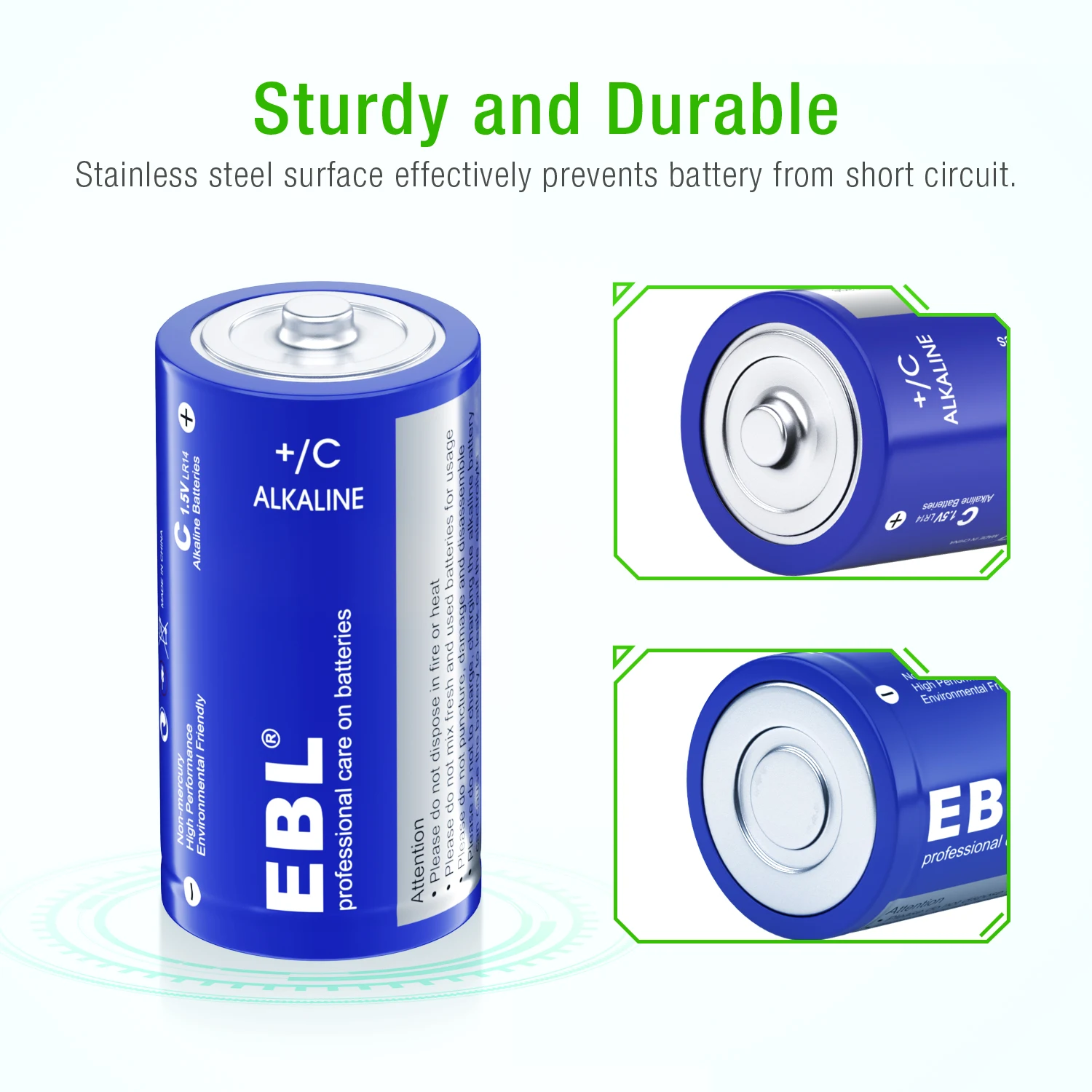 Flashlight Ebl LR14 8000Mah 1.5V C Size Um2 Dry Cell Battery 1.5V Alkaline Battery Primary Batteries