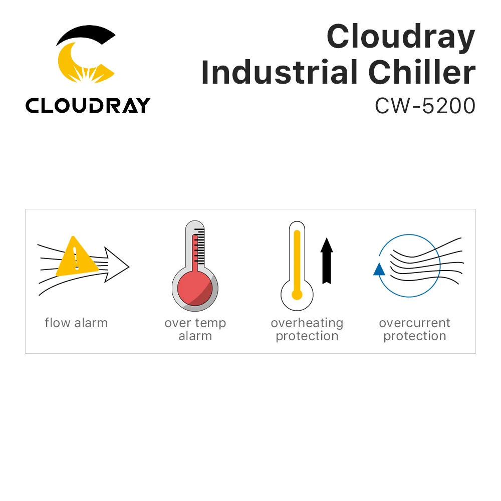 Cloudray CW 5200 Water Chiller Water Cooling Machine for 100W 150W 180W CO2 Laser Tube