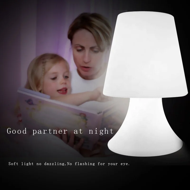 Factory wholesale cheap RGB table light restaurant rechargeable living room battery operated LED table lamp