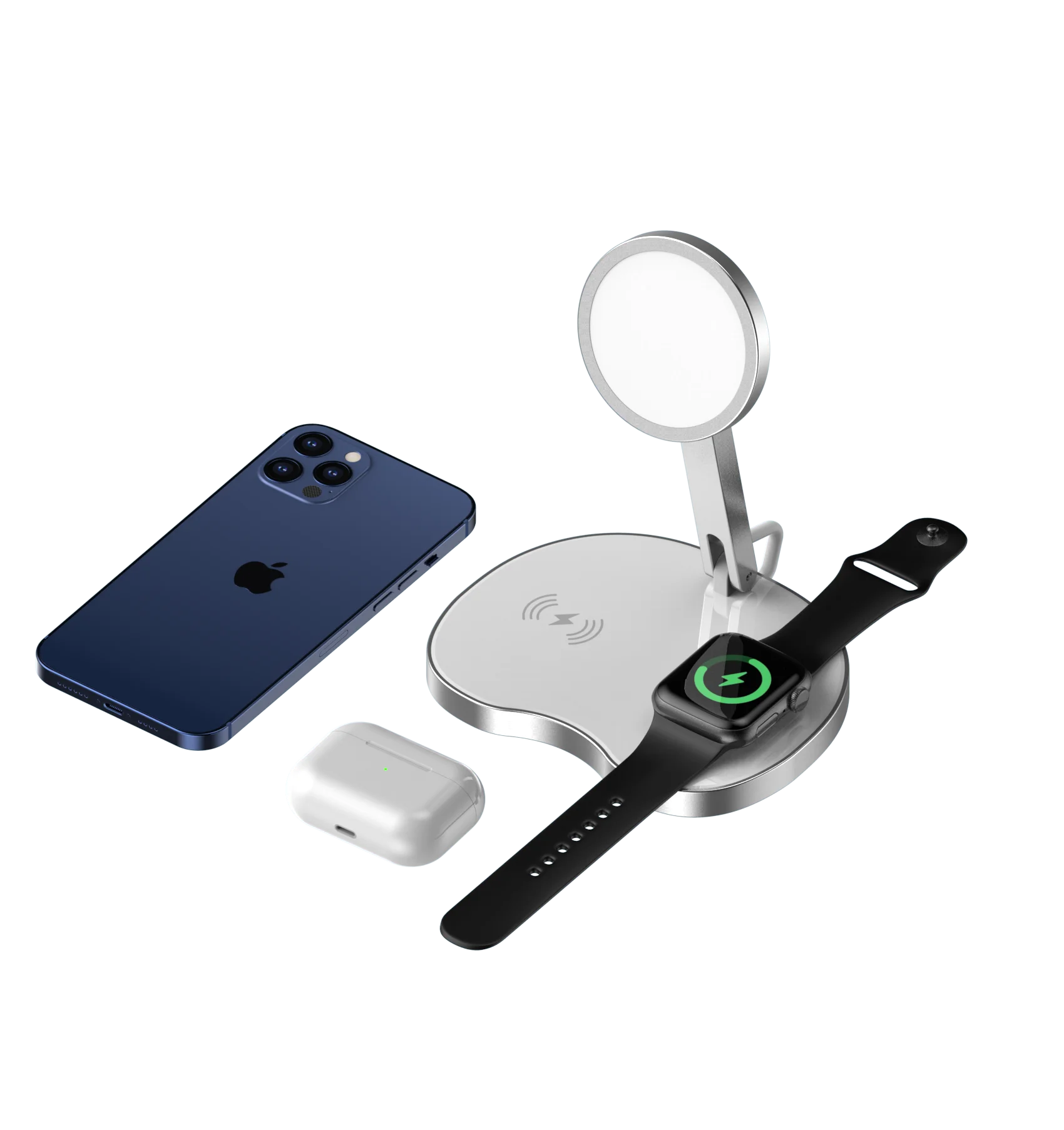 Дропшиппинг AMAZON 15 Вт складное быстрое зарядное устройство mulfunction 3в1 быстрое qi Беспроводное зарядное устройство для телефона