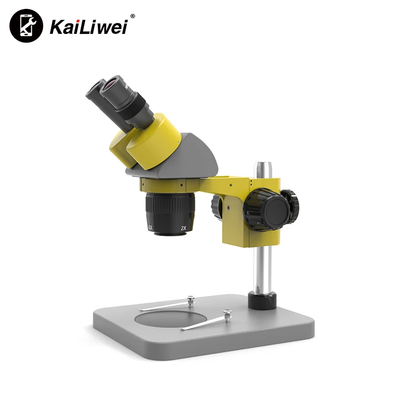  Бинокулярный стереомикроскоп kailiwei 20X-40X WF10X/20 окуляров с увеличением объектив 2X-4X микроскоп для ремонта мобильных