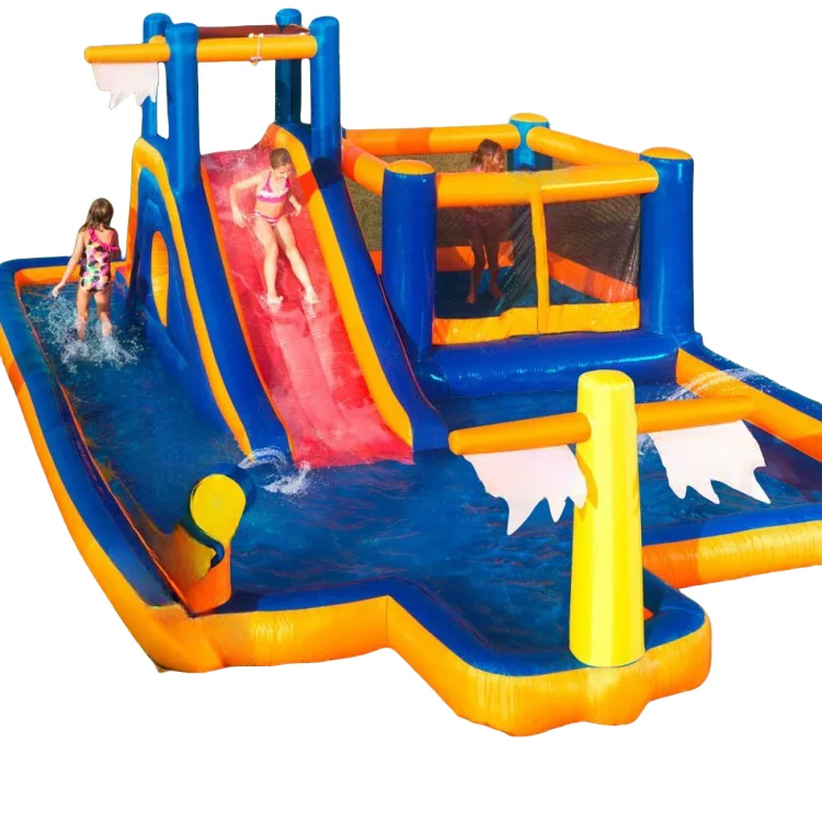 Custom Commercial Big Inflatable Pool With Slide for sale big amusement park equipment water playground for fun