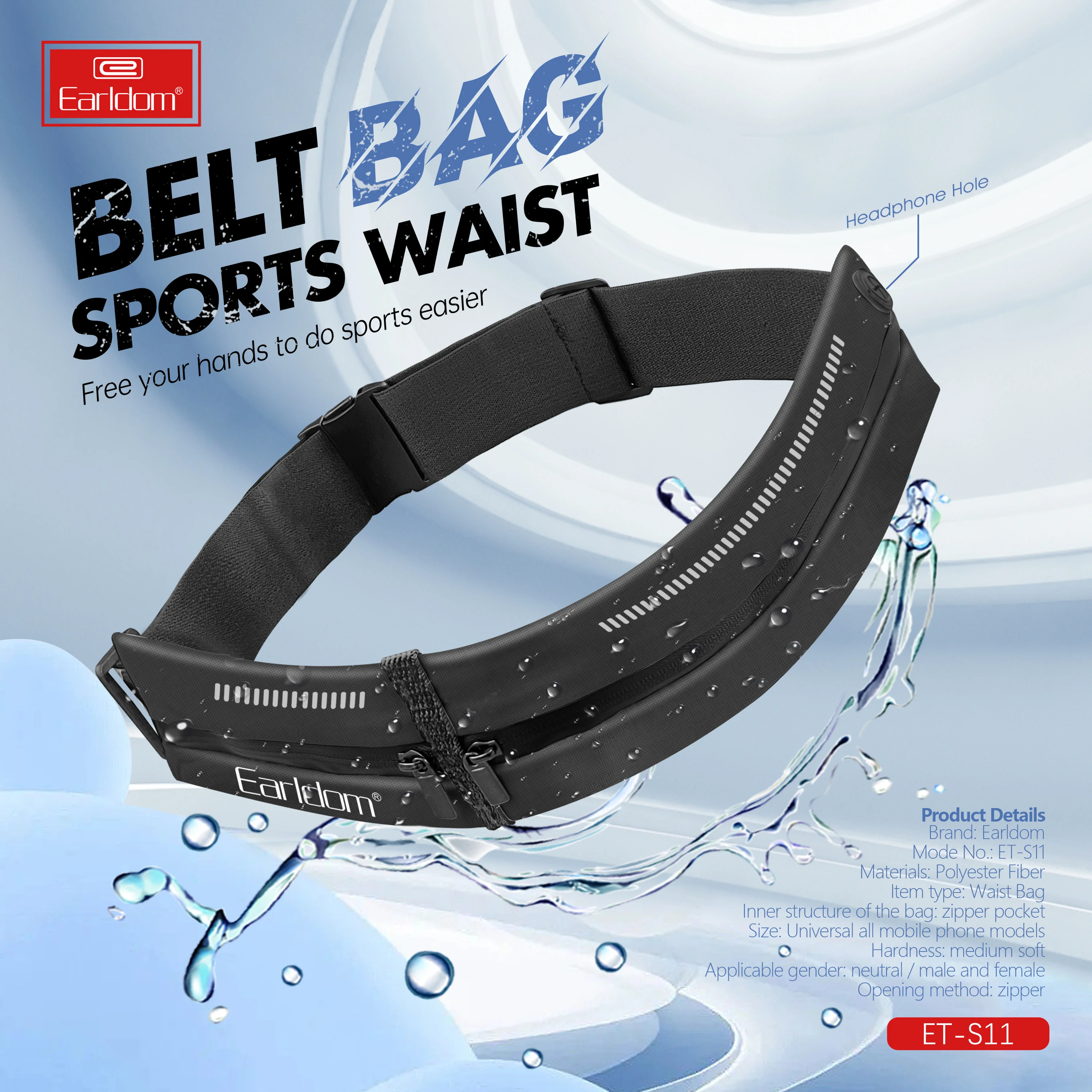 Earldom Waist Bag Pack Outdoor Sports Belt Bag Night Warning Visible Fanny Pack belt bags for women