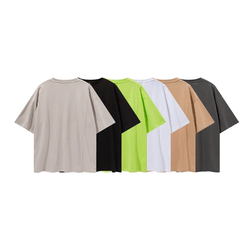 Spot wholesale High street multifunctional turtle neck high neck zip pocket custom printing logo men Plain T shirt