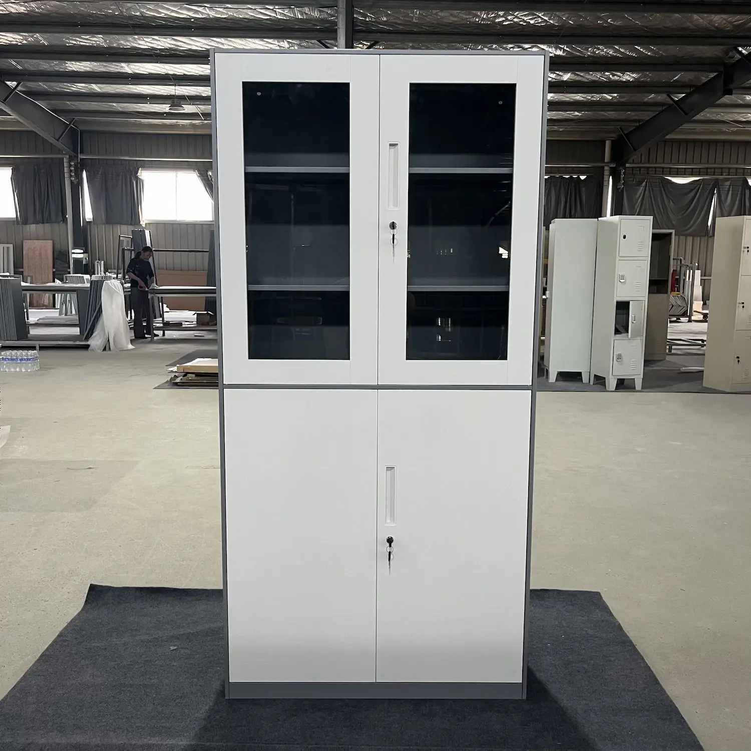 High Quality Wholesale Customized Office Furniture Narrow Side Glass Door Steel Storage File Cabinets