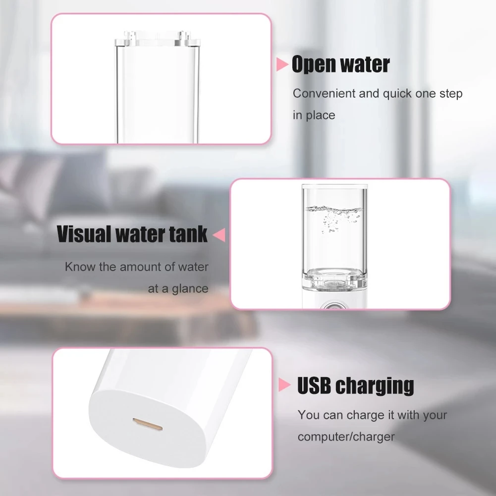 Mini Nano Face Steamer USB Nebulizer Moisturizer Skin Care Women Facial Mist Sprayer