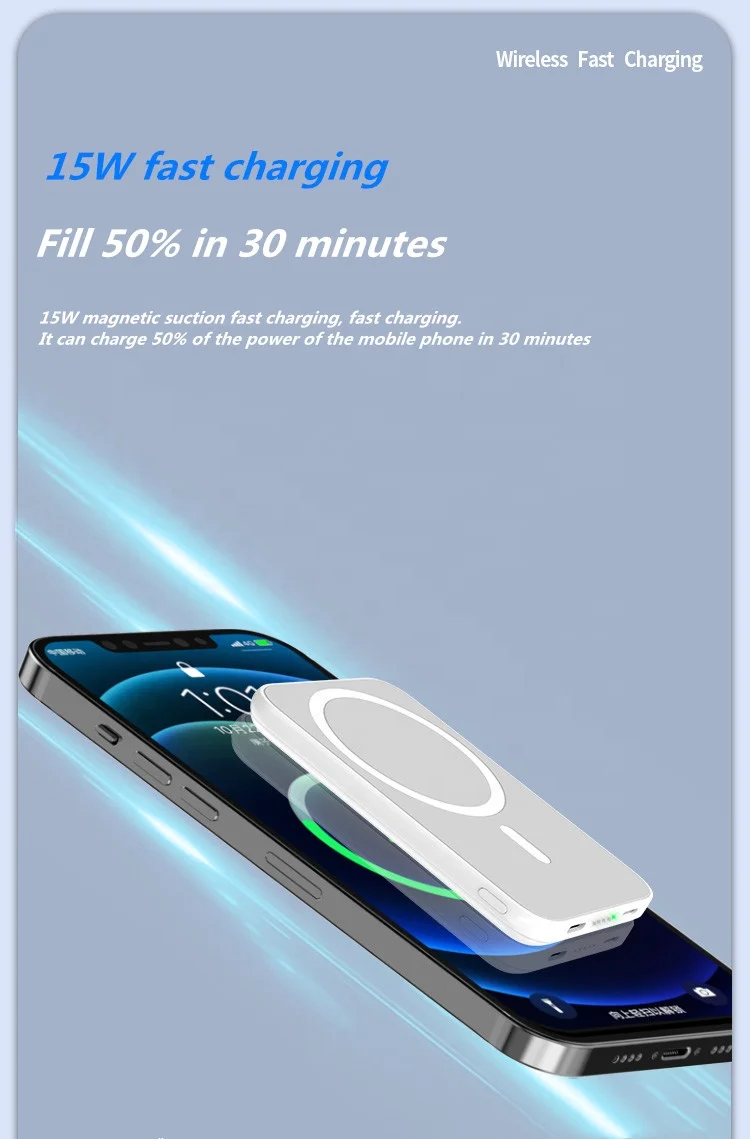 2023 Hot Selling Portable mafsafe strong magnetic phone wireless charger 5000mah power bank