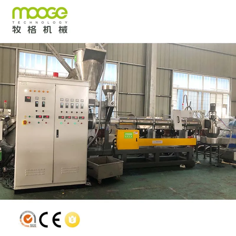 Energy Saving Electric Heating Plastic Granulator Making Machine With Water Cooling Tank