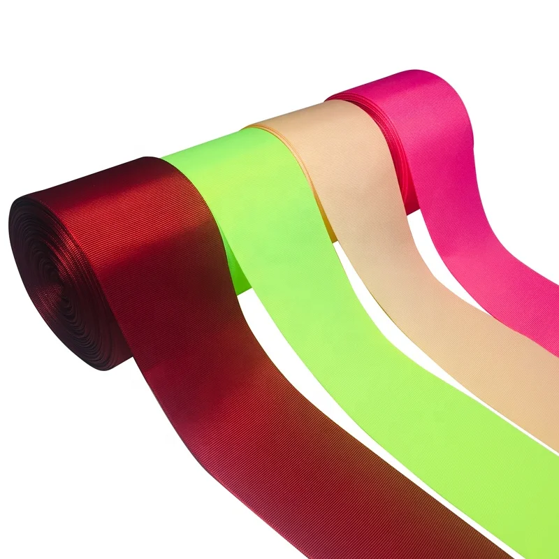 Factory Wholesale 3 inch 75mm Solid Color Grosgrain Ribbon For Bows