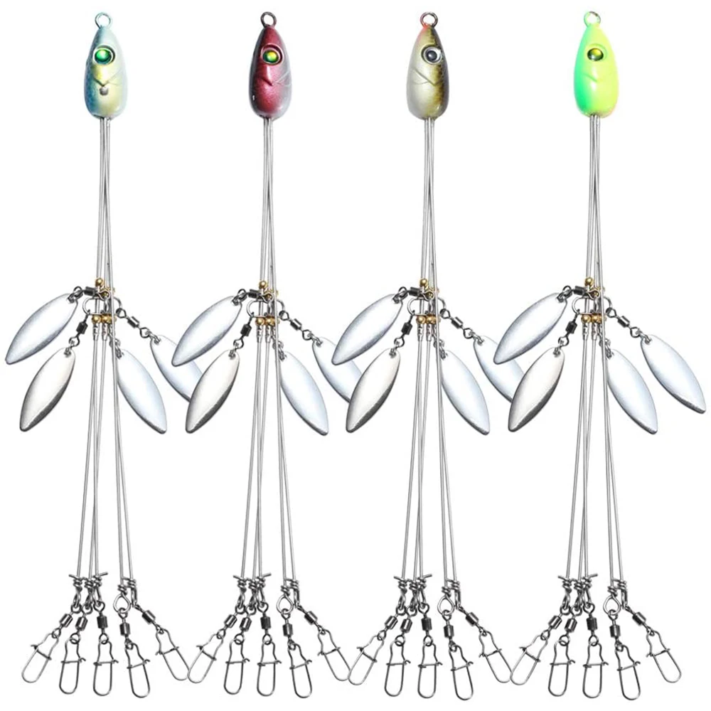 Promotion 5 Spinner And 3D Umbrella Fishing Bait With Barrel Swivels For Bass Lures Alabama Rig