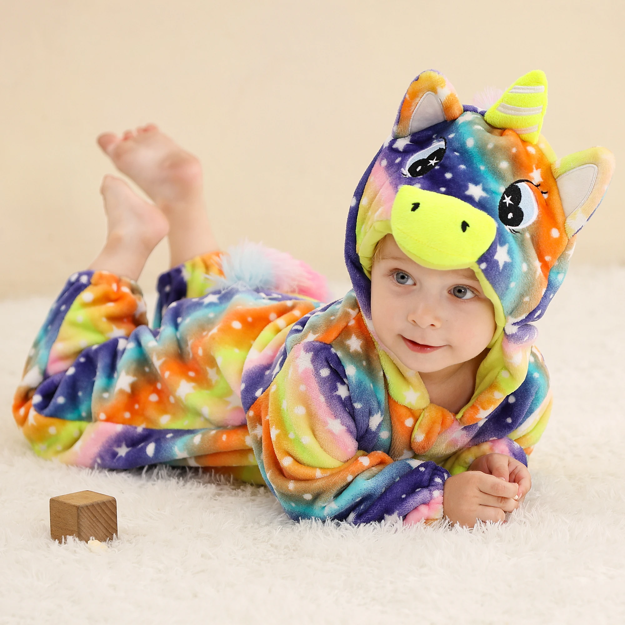Michley Hot Sale 0-36M Cartoon Baby Boy Clothes Soft Flannel Material Jumpsuit Baby Rompers
