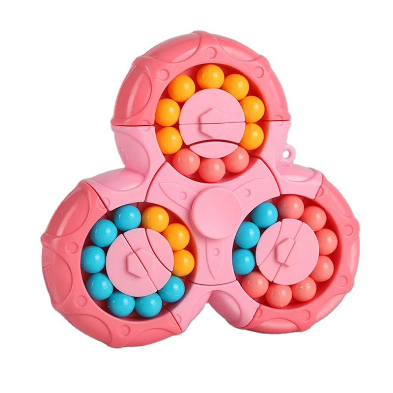 Hot Selling Stress Relief Toy Gift Double Rotating Magic Bean Cube Decompression Sensory Educational Toy