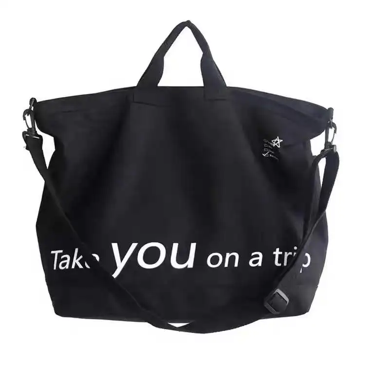 Wholesale Large Capacity  Cross Body Cotton Bag Women Man Messenger  Handbag Durable Rucksack Canvas Tote Bag with Long strap