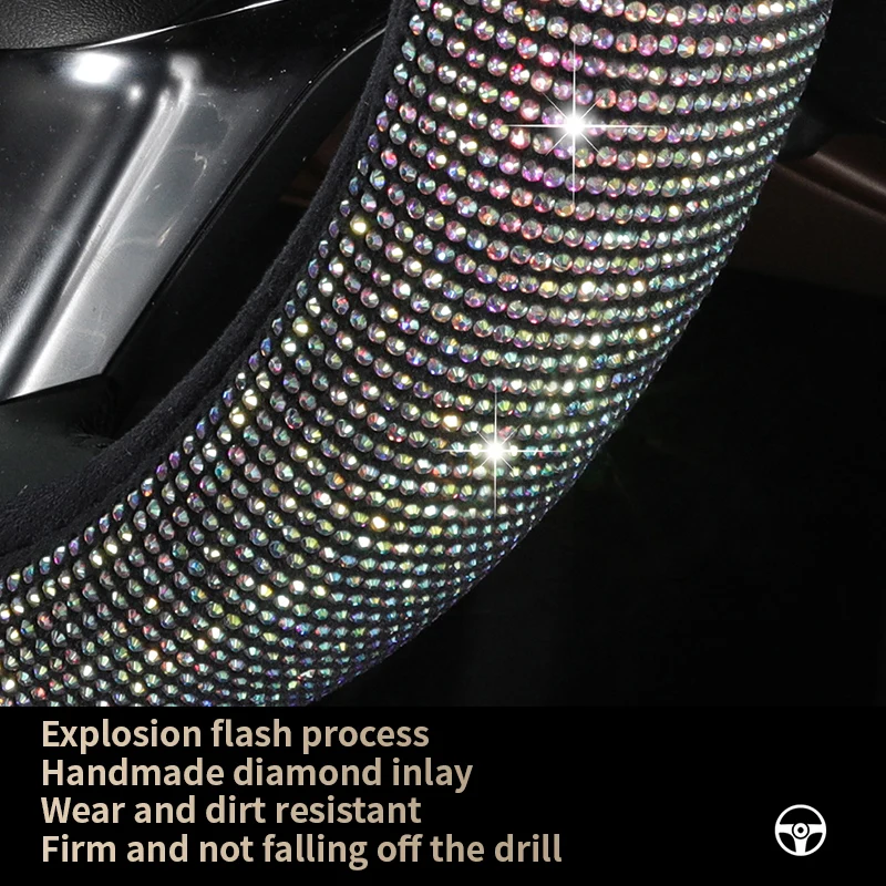 Car Accessories luxury Skidproof Heated bling bling diamond Steering Wheel Cover fashion gifts For Woman