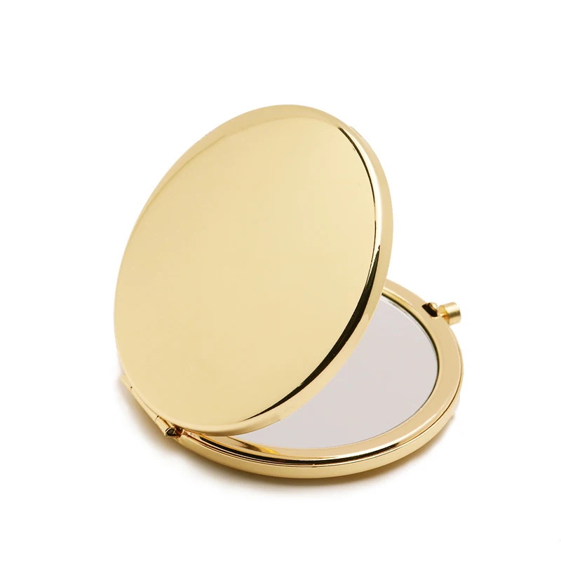 Индивидуальные дорожные портативные круглые складные карманные зеркала с логотипом, косметические зеркала для макияжа, маленькое зеркало