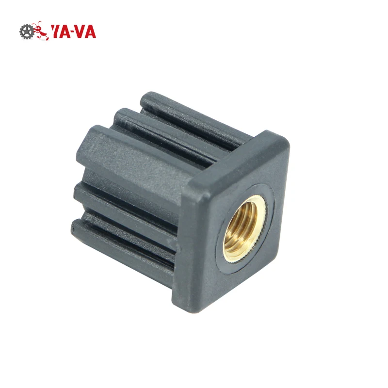 Threaded Tube Ends Plastic Square Tube Connector With Brass Insert