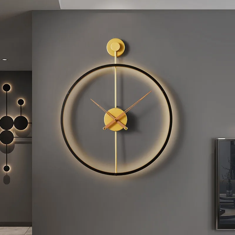 Indoor Rechargeable Living Room Bedroom Bedside Wall Sconce Nordic Round Luxury Hotel Wall Light Modern Clock Led Wall Lamps