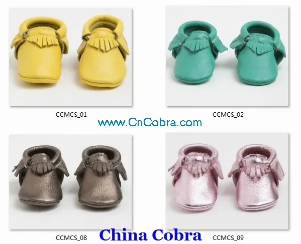 
2021 CHINA COBRA newest design soft sole leather baby moccasins shoes infant toddler shoes 