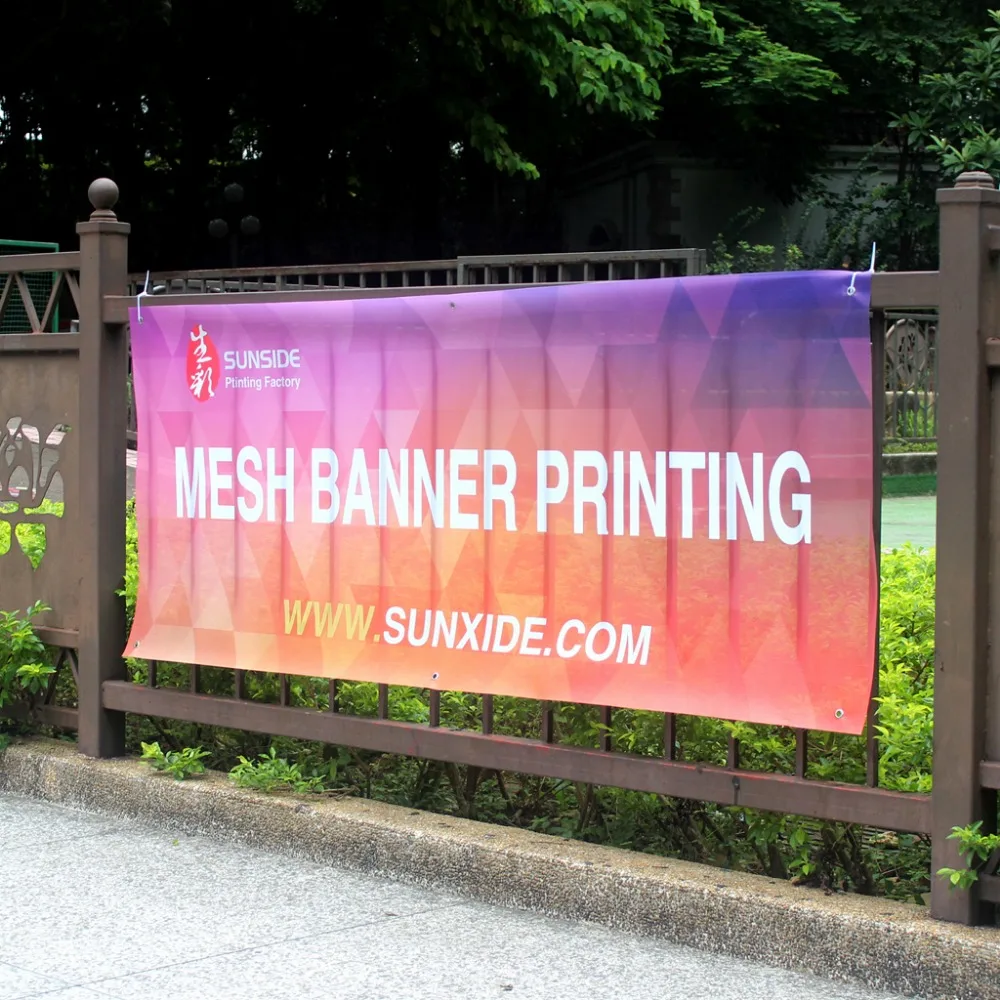 High Quality Custom Outdoor PVC banner Waterproof 9 Oz 13 Oz Sign banner printing Solid And Mesh vinyl banner