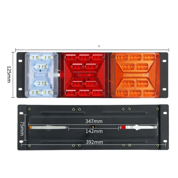 
Amber red white trailer truck led taillight turn signal warning light combination 