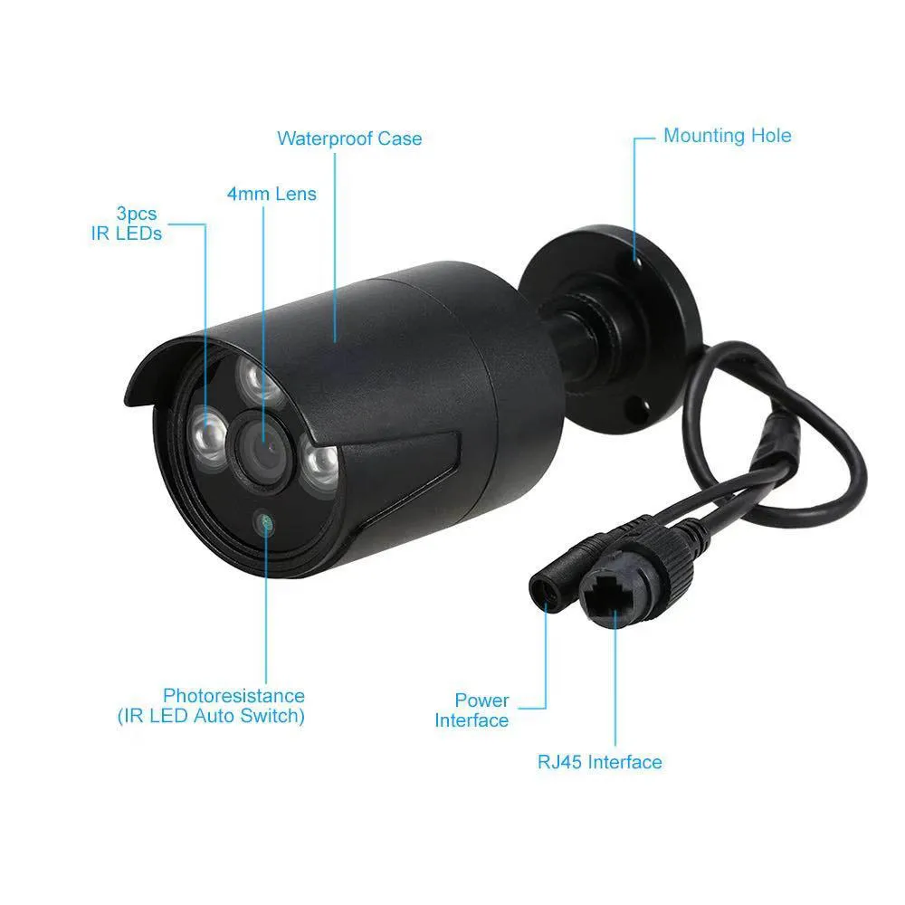 OEM CE Rosh H.265 1080P 2MP 4-канальный монитор видеонаблюдения onvif беспроводная wifi камера комплект CCTV системы с NVR