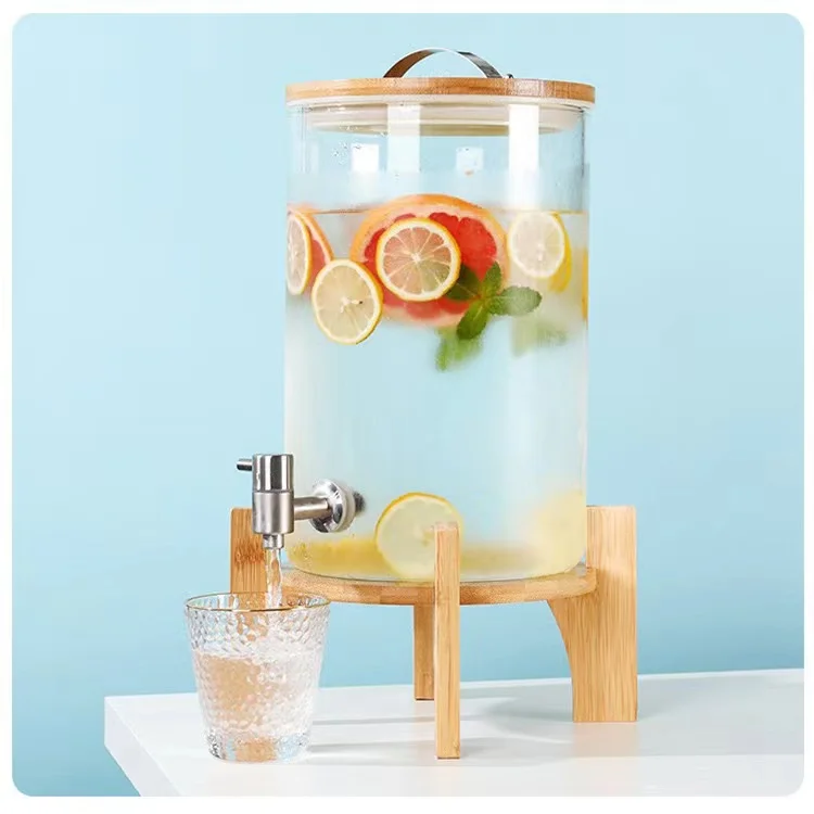 Wholesale Food Grade High Borosilicate Glass Drink Dispenser Beverage Dispenser With Tap Water Dispenser