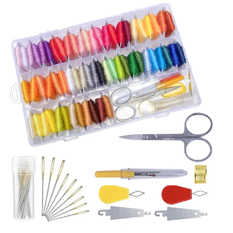 Charmkey embroidery floss set including 50 colors home diy cross stitch thread tools
