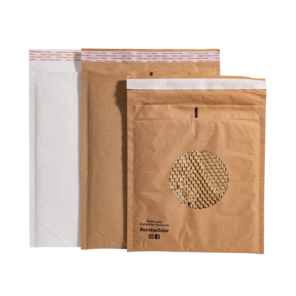 Wholesale Custom Recycled Cushion Padded Protected Paper Envelope Shipping Honeycomb Kraft Paper Bag Kraft Paper Mailer Honeycomb