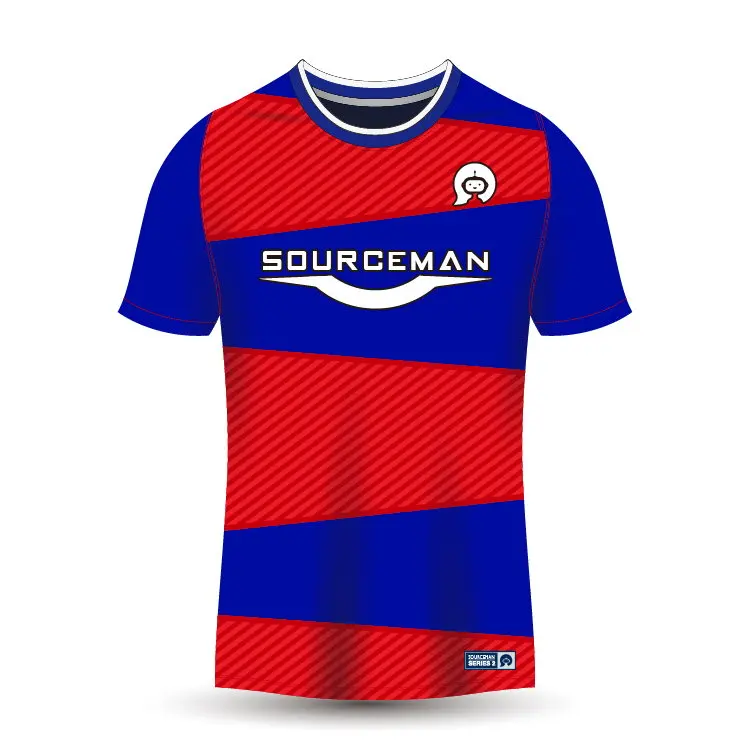 Custom Men Youth Dark Blue Black And Red Stripe Collared Embroidered Sublimated Soccer Jersey Practice Football Shirt Polo Trade