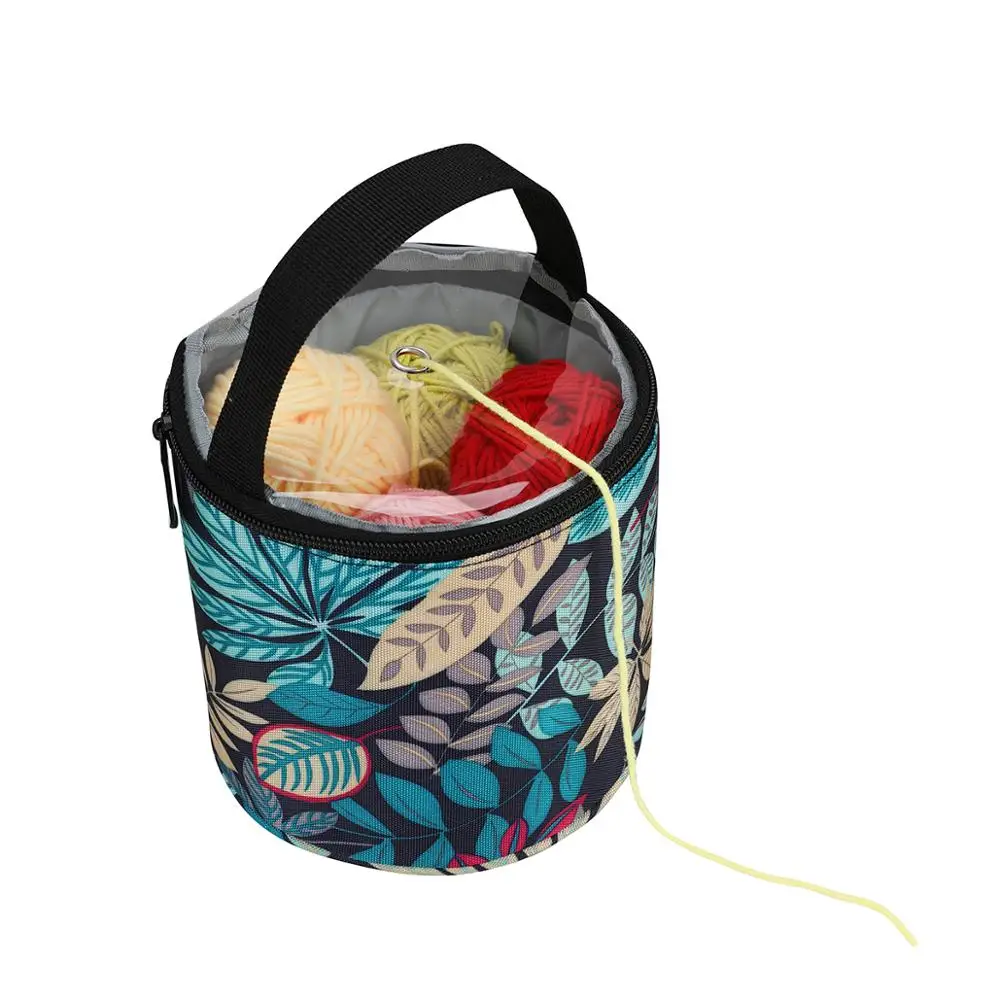 Fashion New Yarn Storage Bag Round Knitted Wool Travel Organize Storage Bag Knitting Carrying Yarn Bag For Needlework