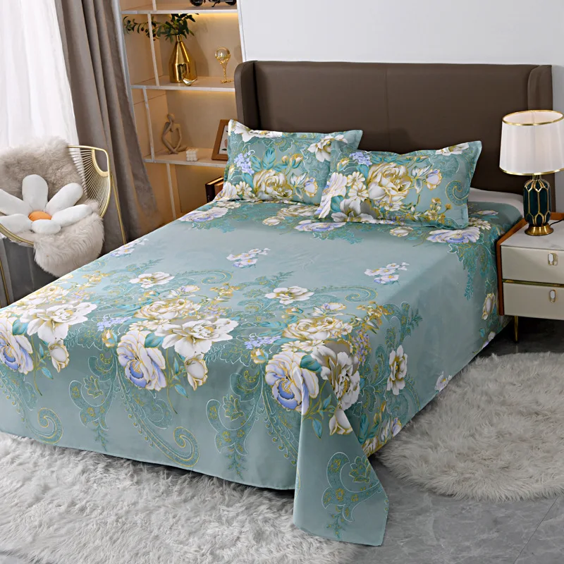 Hot sale Thickened plant print polyester bed bedsheet Ultrafine fiber bedsheet set