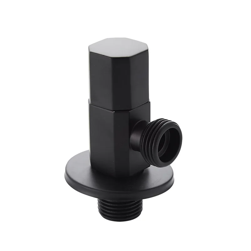 Brass T-adapter 2 way water Tee Connector Angle Valve Black