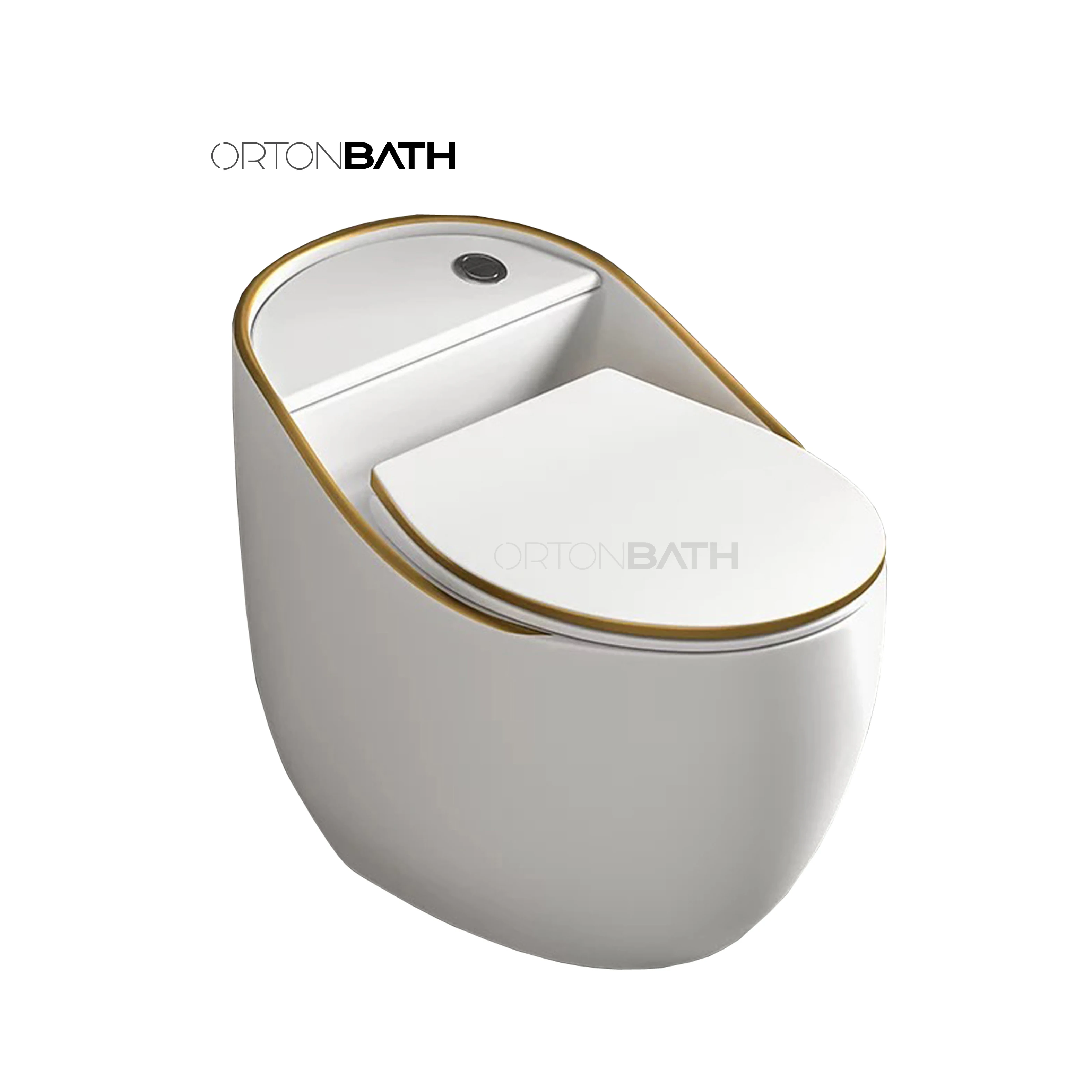 ORTONBATH Egg Shape One Piece Innodoro Ceramics Toilet Bowl 1 Piece Ceramic Water Closet Wc Toilet & Accessories