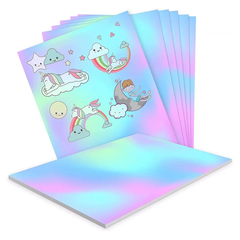 Self Adhesive Vinyl Sticker Paper A4 Inkjet Sticker Holographic Paper For Printing A4