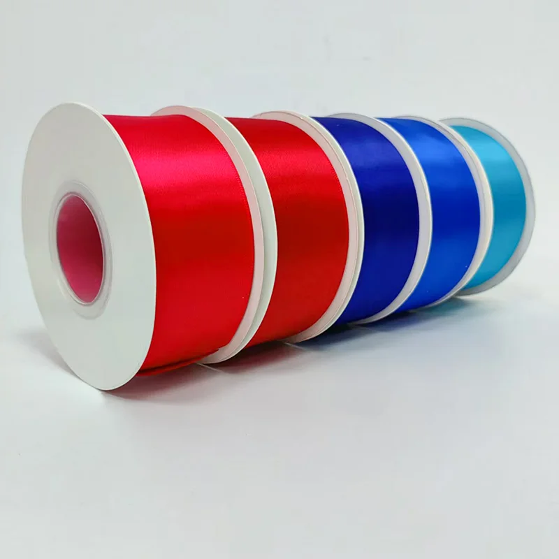 4cm 100 Yard Satin Ribbons Red Pink Bouquet Ribbon 1.5 Inch Gift Roll for Rose Flowers