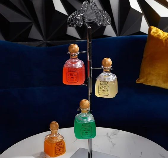 high quality gold Customized Display metal Cocktail Tequila Bottle stainless steel Stand tree