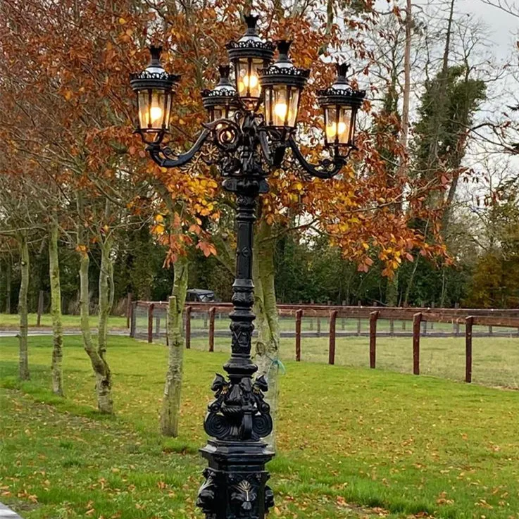 aluminum lighting custom vintage fence outdoor deck cast aluminum led street pillar lamp garden post light