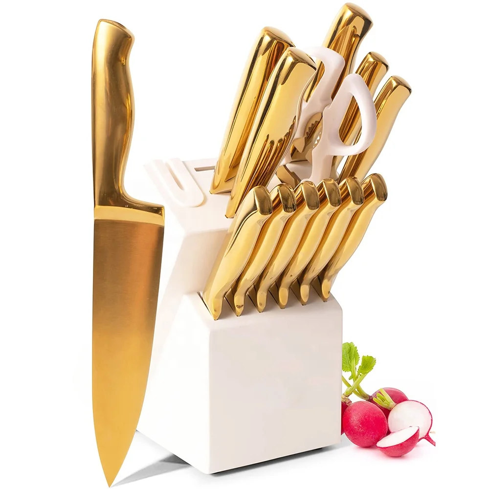 TOALLWIN kitchen knife cuchillos professional metal stainless steel kitchen knives 3Cr13 chef titanium kitchen knife set