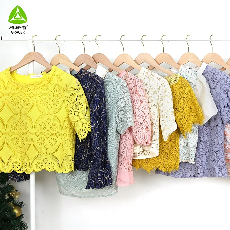 Thrift Bale Blouse Korean Used Clothes Women Used Clothes Second Hand Clothing